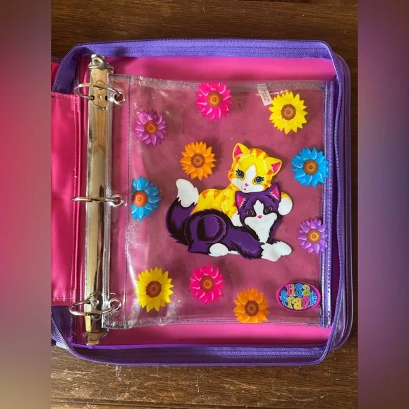 Lisa Frank Kittens, Sunflowers, and Butterflies 3 Ring Binder and Zipper Pouch - Picture 3 of 6